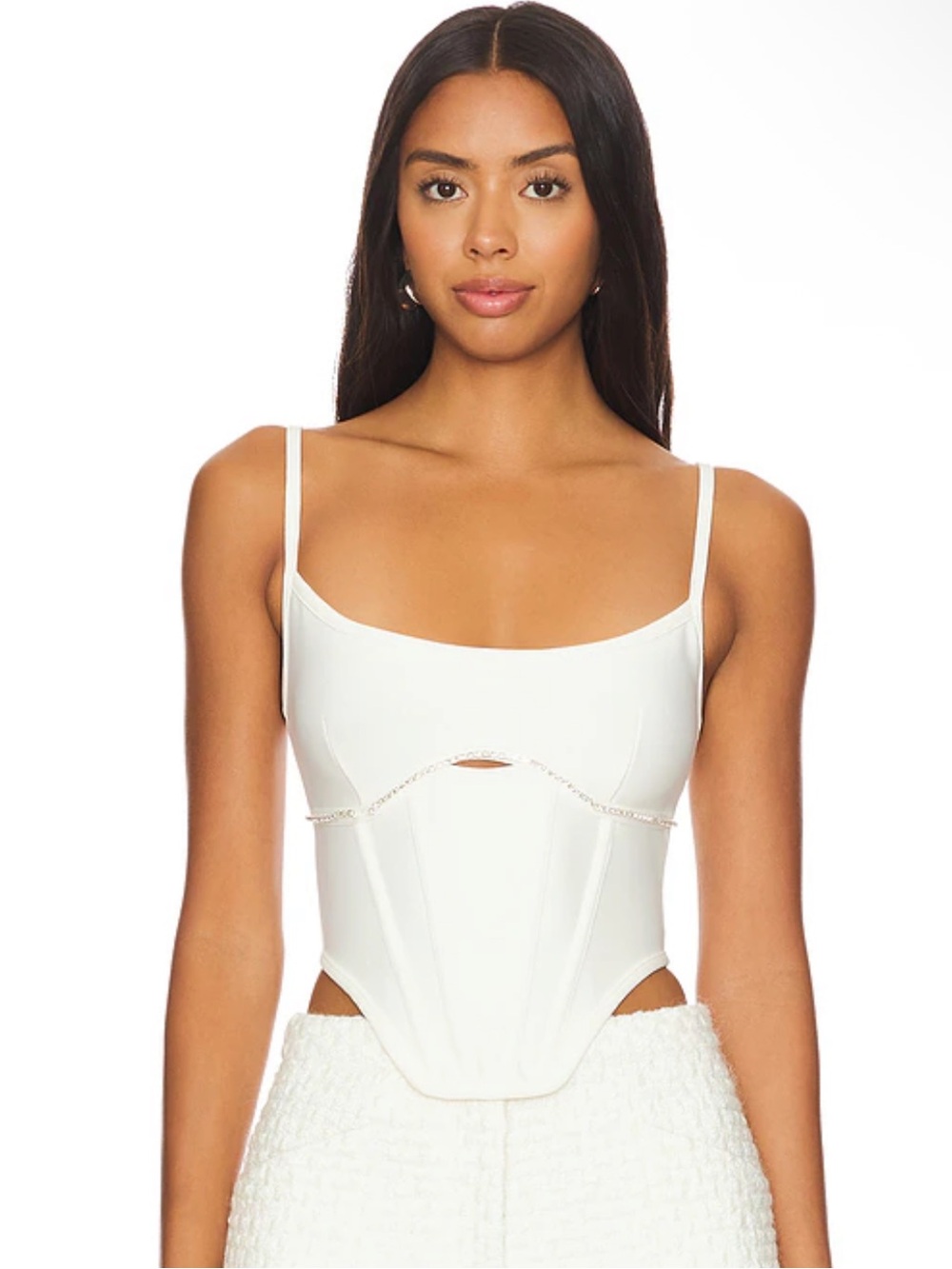 Superdown Gia Corset Top in White Size S